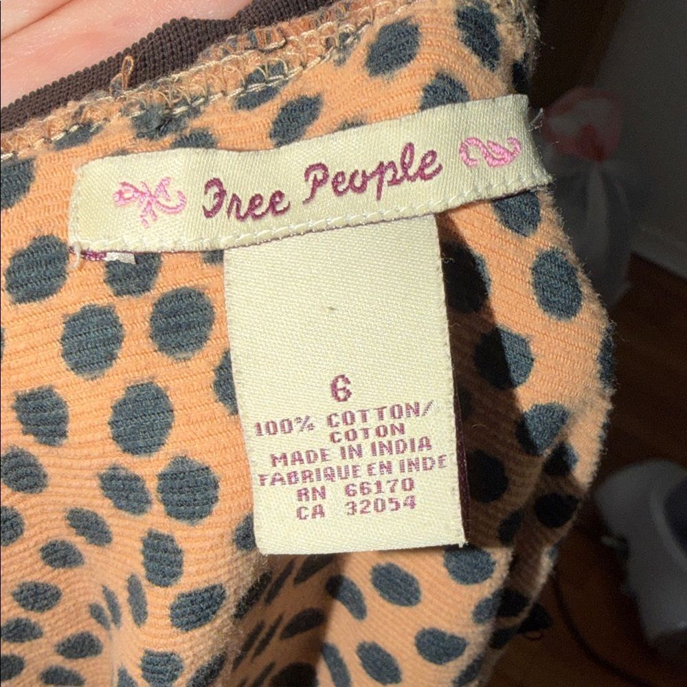 Vintage free people Y2K Polka Dot A-Line stretch Skirt - Black and Tan 6 - Picture 5 of 7